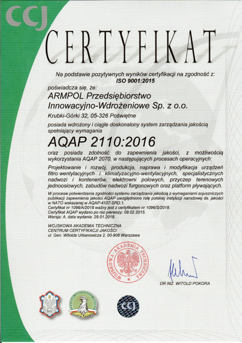 Certyfikat AQUAP